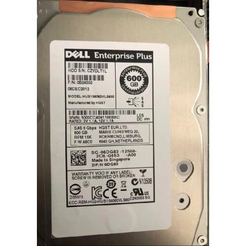 2pcs Dell 6DG83 HGST 600GB HDD Hard Drive 15K SAS 3.5" 6Gbps Hard Drive