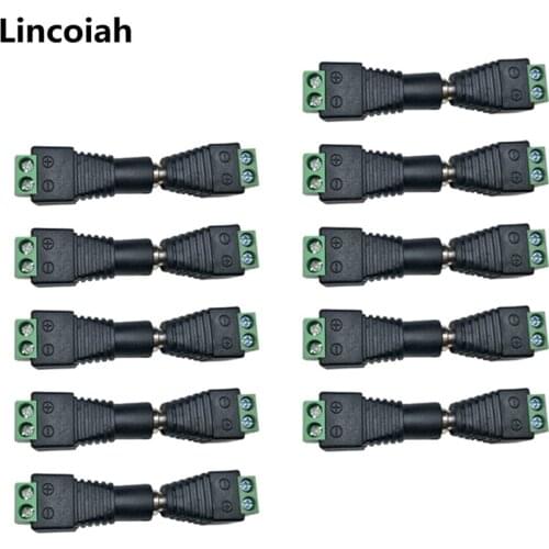 10 Male + 10 Female DC Connector 2.1mm x 5.5mm DC Power Cable Jack Adapter Connector Plug For CCTV Camera LED Strip Light Etc