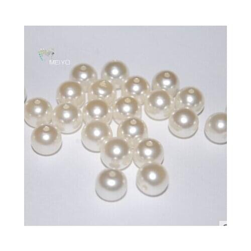 14mm 20pcs White/Beige, ABS Imitation Pearls Beads, Making jewelry diy beads, Jewelry Handmade necklace,Pearls round for crafts