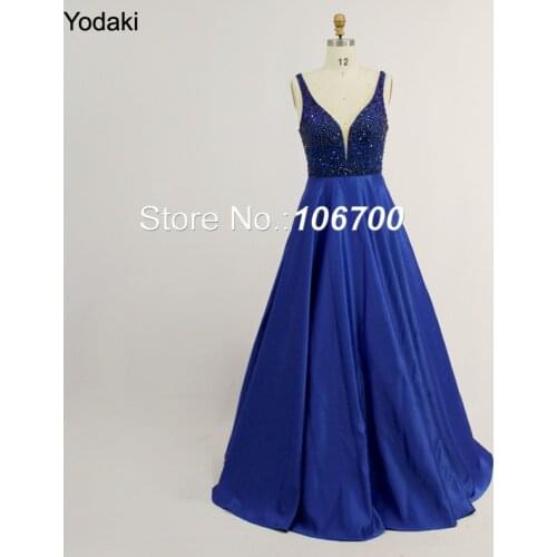 2018 Real Photos Bling Crystal Long Prom Dresses Deep V Ball Gown Off the Shoulder with Side Pockets Pageant Evening Gowns
