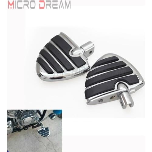 2x Chrome Footpeg Motorcycle Wide Wing Foot Pegs Foot Rests for Suzuki Boulevard M50 M90 M109R 2001-2013 Honda Gold Wing GL1800