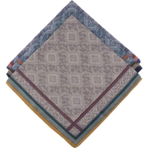 3pcs Classic Mens Plaid Handkerchiefs for Men 100% Cotton Pocket Square Hanky Hankies For Wedding Party 43*43cm