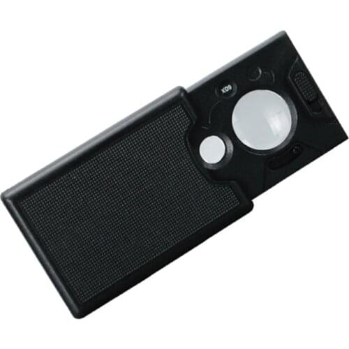 30X20mm&45X60X9mm Mini Magnifiers with LED Pop-up Jewelry Loupe Reading Magnifying Glass Lens Illuminated Pocket Magnifier