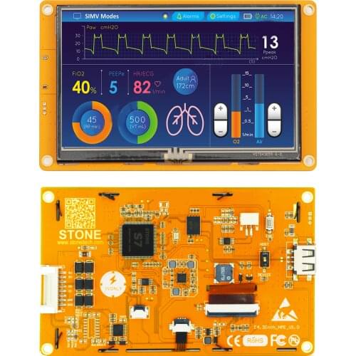 4.3 inch Graphic TFT LCM Touch Panel with Controller Board + Driver + Software + UART Port