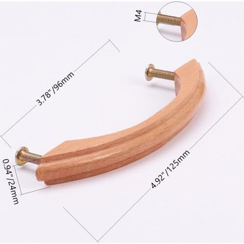 New Dark/Log Color Double Hole Wood Handle Pure Solid Wood Spray Paint/Varnish 95*12*28/124*12*24/91*12*24/109*12*25/125*11*24mm