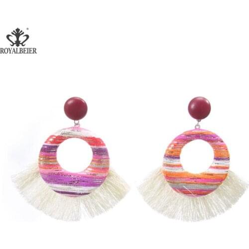 Bohemian Geometric Tassel Earrings Ethnic Fashion Drop Earrings 2019 Tassel Statement Vintage Big Long Earrings Jewelry ES0490b