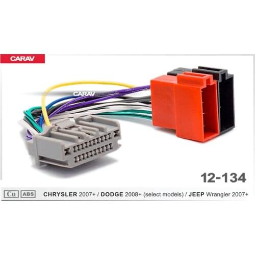 CARAV 12-134 ISO Radio Wiring Harness Adaptor connector For CHRYSLER 2007+ For DODGE 2008+(select models) For JEEP Wrangler 2007