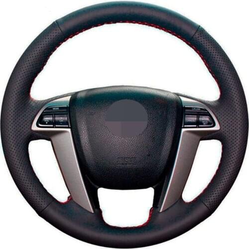 Car Steering Wheel Cover DIY Hand-stitched Black Artificial Leather For Honda Accord 8 Crosstour Odyssey 2010-2013