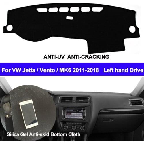 TAIJS Auto Car Dashboard Cover Silicone Non-Slip Dash Mat Carpet ANti-UV For Volkswagen VW Jetta Vento MK6 2011- 2016 2017 2018