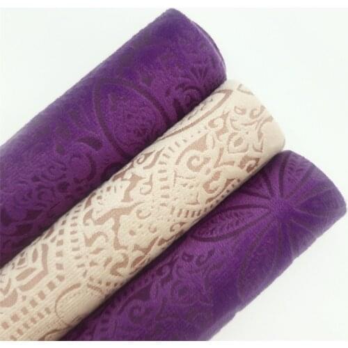 Flowers Embossed Velvet Fabric for Bows Shoes Bags DIY21X29CM R295A