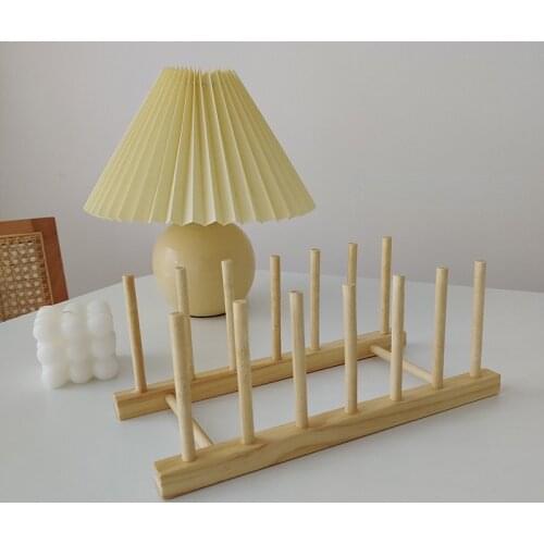 Bamboo and Wooden Plate Rack Display Rack Dining Plate Storage Rack Storage Rack Drainage Rack Kitchen