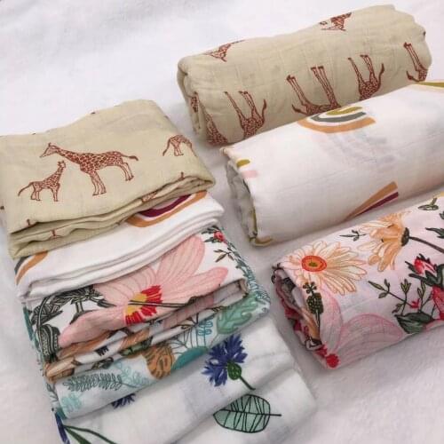Baby Blankets Newborn Bamboo Cotton Soft Muslin Swaddle Blanket for Newborn Girl and Boy Baby Bath Towel