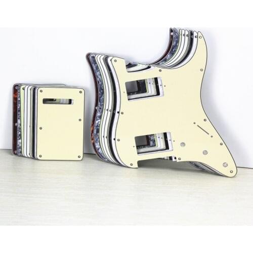 FLEOR Set of 11 Hole HH Electric Guitar Pickguard Scratch Plate & Back Plate & Screws for USA Strat Style Guitar Parts