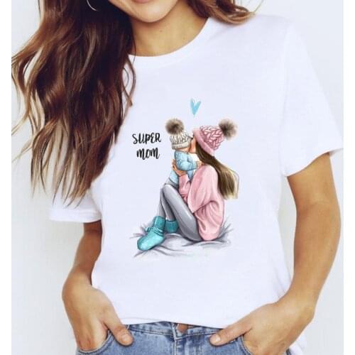 T-shirts Top for Women Cartoon 90s Trend Style Mama Mom Love Clothing Print Lady Graphic T Shirt Ladies Female Tee T-Shirt