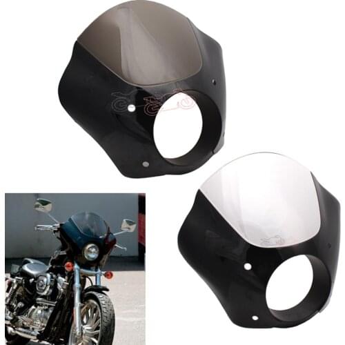 Motorcycle Black Quarter Fairing Kit Front ABS Plastic Windshield Windscreen Wind Deflector Protector for Harley 1988-later XL