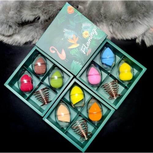 Beautiful Gift Box Beauty Egg Set Makeup Powder Puff and Metal Bracket Makeup Tool Makeup Sponge Make Up Accessories