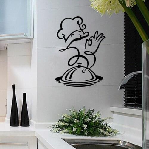 KUCADA cartoon creative wall sticker home decor mural art decal kitchen decal pvc diy WP1039 black