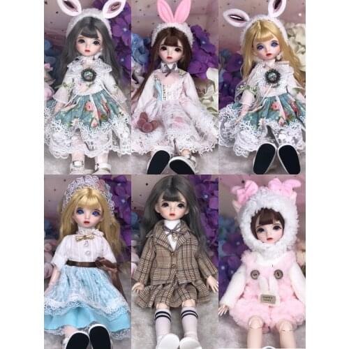 30cm Handmade painted Plastic girl doll jointed movable body doll
