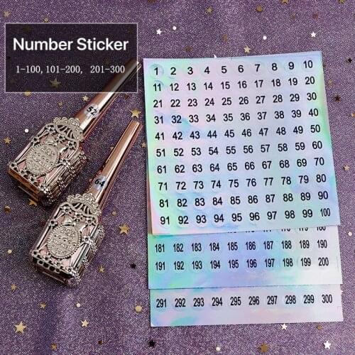 Laser Number Label Stickers DIY Craft Self Adhesive Tags Sticker Gel Varnish Marking Numbering Manicure Tool