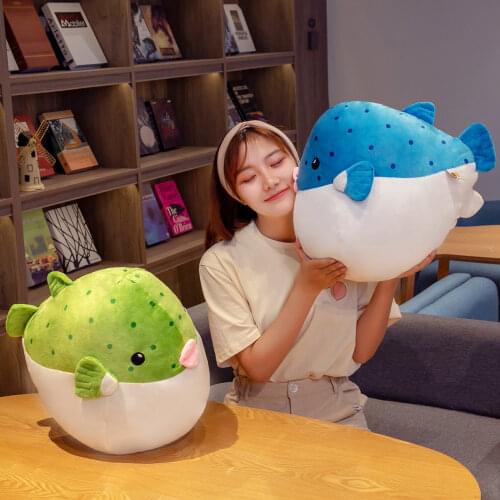 Lovely cartoon fat doodle marine puffer fish plush toys childrens toys baby comfort toys gifts
