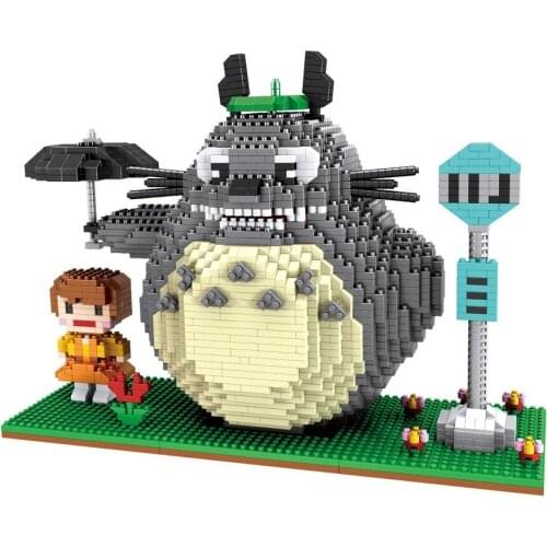 Cute Anime Totoro Model Small Building Bricks Educational Kids Toys Cartoon Auction Figures Children Gifts Christmas Present