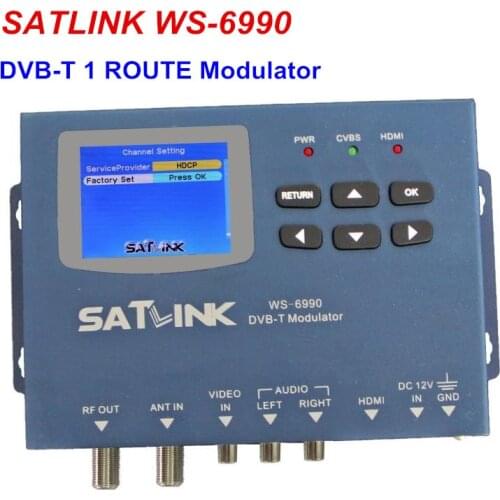 100% Original SATLINK WS-6990 1 Route DVB-T modulator/ AV/ HDMI