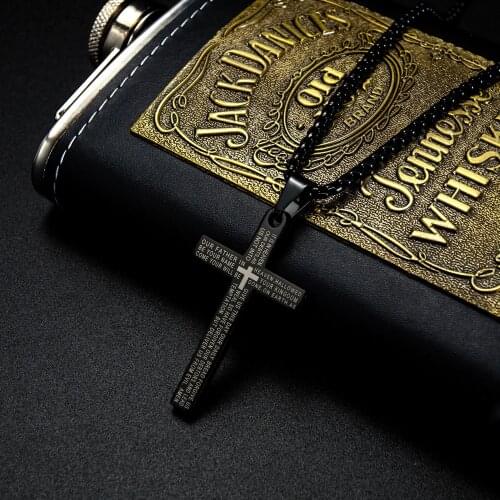 European and American Retro Cross Classic Titanium Steel Mens Necklace Cross-border Hot-selling Stainless Steel Pendant