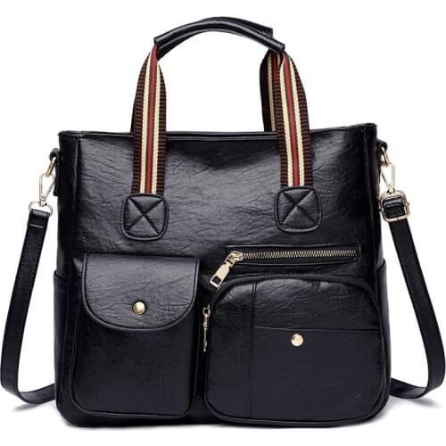 New Korean Vintage Soft Leather Women Shoulder Bags Girl Tote Handbags Satchels Messenger Bags