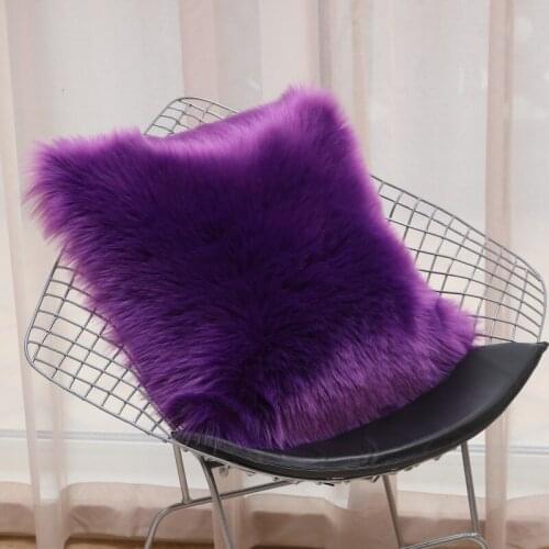Faux Fur Long Plush Cushion Covers Sofa Home Decor Solid Pillowcases Warm Soft Pillow Cases