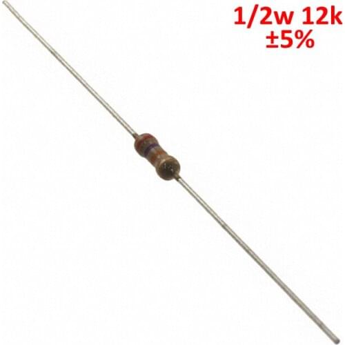 PHISCALE Carbon film resistor 12kohm 1/2w 0.5w 5% Tolerance 500pcs
