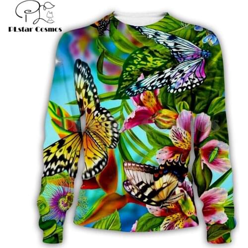 PLstar Cosmos Fashion Men hoodies insect Colorful butterfly 3D Printed Sweatshirt Unisex streetwear Casual Hooded jacket KC-001
