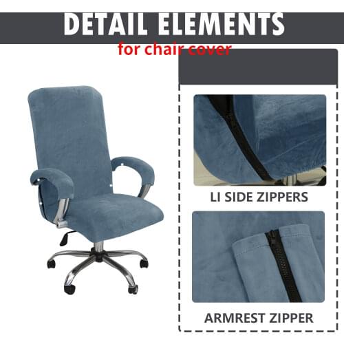 Plush Office Computer Chair Cover Removable Anti-Dirty Boss Rotating Chair Seat With Thickened Covers Elastic Armrest Slipcover