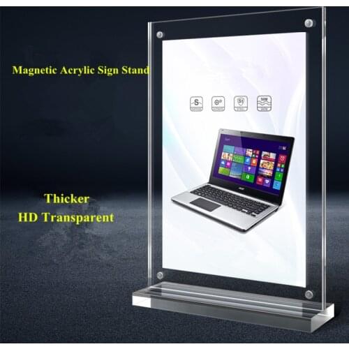 100*150mm Double Sided Clear Acrylic Menu Paper Holder Stand Plastic Table Sign Card Holder Desktop Message Poster Display Stand