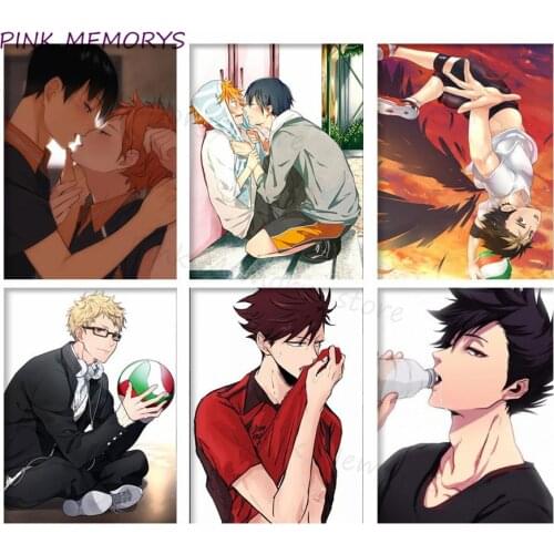 Full Circle Diamond Painting Mural Art Haikyuu Yai Kei Shoyo X Tobio Anime Poster Home Decoration Cross Stitch Mosaic Picture