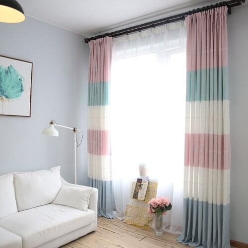 Simple Modern Fashion Geometry Pattern Curtains for Living Room Bedroom Diablement Fort Striped Custom Mediterranean Style