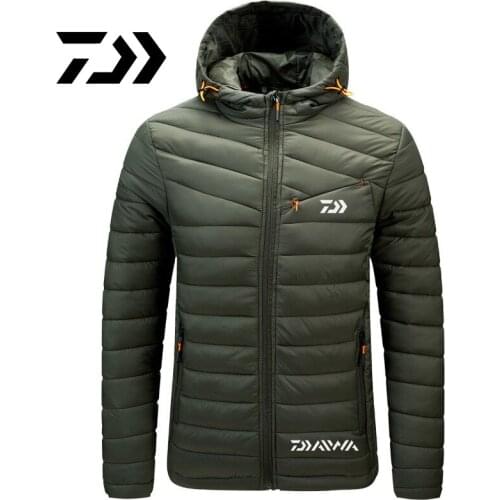 Daiwa Fishing Clothes for Men Winter Solid Coat Warm Light Fishing Jacket Breathable Fishing Shirt Outdoor Fishing Wear Hiking