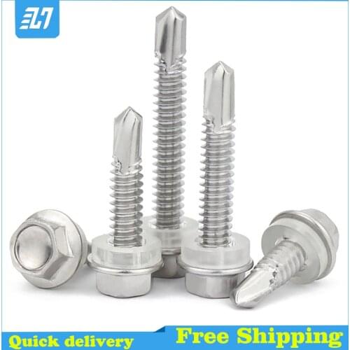 Hex Self Drilling Screw Metric Thread Hexagon Self Tapping Bolt 304 Stainless steel M4.2 M4.8 M5.5 M6.3