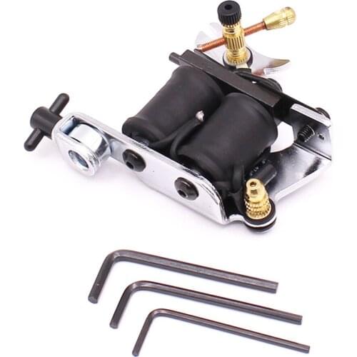 Silver Alloy Tattoo Motor Shader Liner Coil Machine Tools with Adjust Tools
