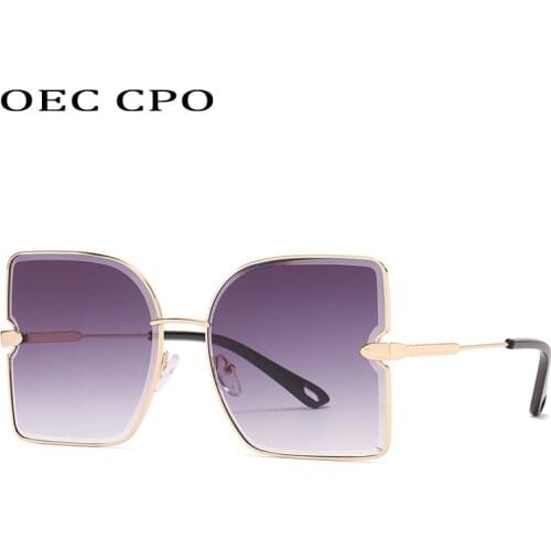 OEC CPO New Fashion Square Sunglasses Women Brand Designer Oversized Frame Sun Glasses Ladies Shades Vintage Men Eyewear O940