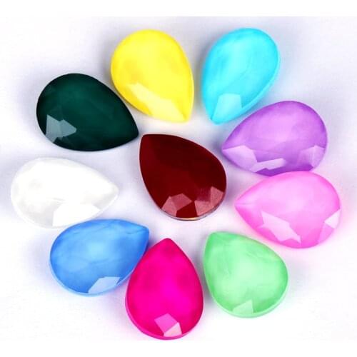 50pcs Mocha Series Drop Shape Rhinestones New Arrival Glass Strass Point Back Drop Rhinestones Strass Glue On Stones