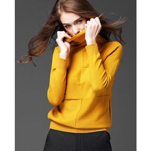 Autumn winter cashmere sweater womens casual long-sleeved turtleneck wool pullover Spring ladies bottoming knitted tops