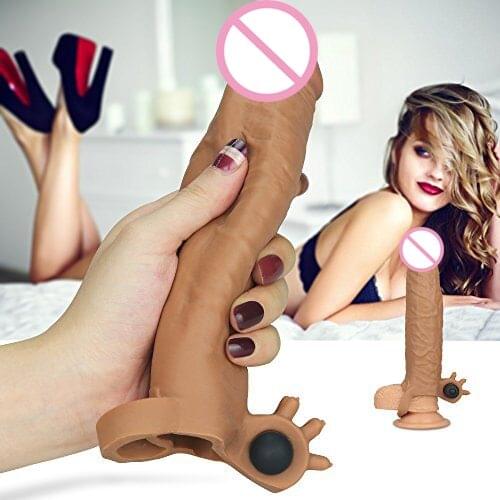 Penis Extender Enlargement Penis Sleeve Cock Ring Delay Ejaculation Sex Toys For Men Male Masturbator Reusable Condom
