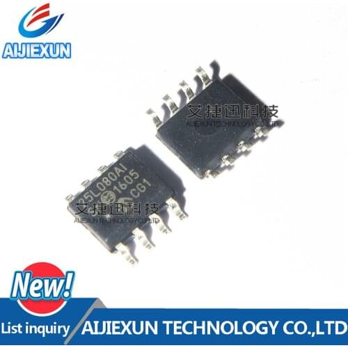 10Pcs 25L080A-I/SN SOP-8 in stock 100%New and original