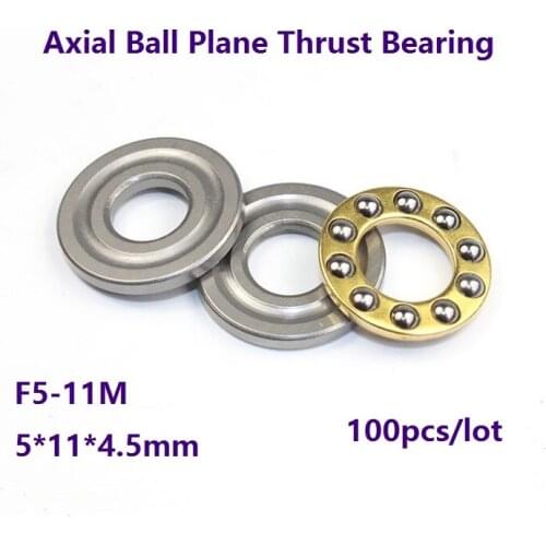 100pcs/lot F5-11M 5×11×4.5mm High Quality Axial Ball Plane Thrust Bearing Mini plane thrust ball bearing 5*11*4.5mm