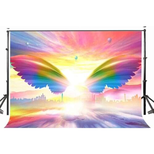 150x220cm Colorful Wings Studio Backdrop Dreamlike Sky Sunlight Photography Background Props