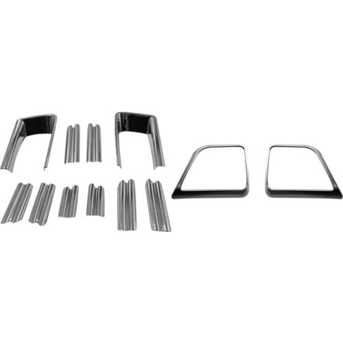 2 Set Car Accessories: 1 Set Rear Door Speaker Cover Audio Panel & 1 Set Front Bumper Trim Protector Strip Fog Lamp