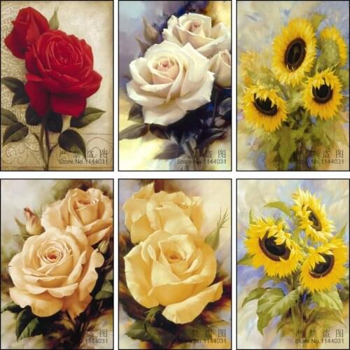 3D DIY Diamond Embroidery Flower Full 5D Diamond Painting Sunflower Diamonds Mosaic Rhinestone Cross Stitch,Christmas,Decor