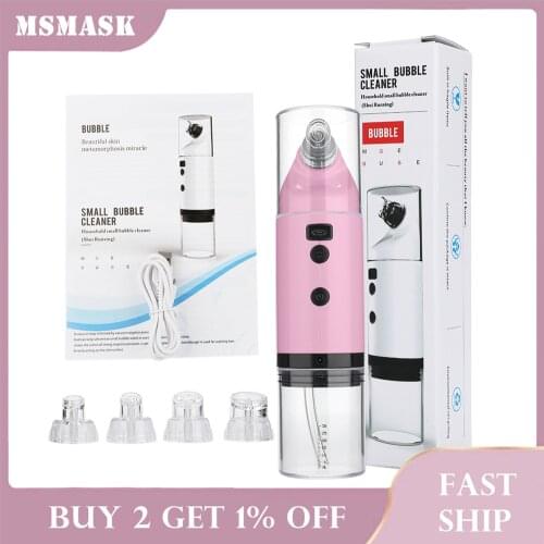 LED Light Small Bubble Blackhead Remover Electric Acne Pimple Extractor Pore Cleaner Vacuum Facial Deep Cleansing Machine Beauty