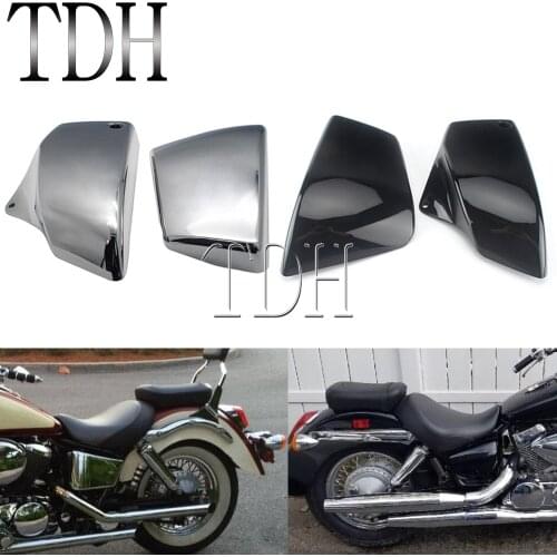 Battery Side Fairing Cover Guard Protect For Honda VT1100 Shadow ACE VT 750 400 Aero Sabre 99-08 Moto Battery Cover Chrome/Black