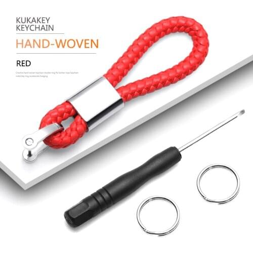 PU Leather Hand Woven Keychain Metal Key Rings Chains For Mazda 2 3 5 6 CX5 CX7 CX9 X-5 Summit M3 M6 Car Key Holder Auto Keyring